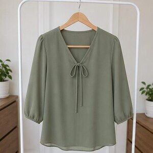 Rust V Neck Top
